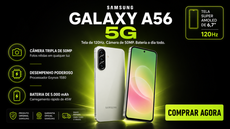 Samsung Galaxy A56 5G: o intermediário premium que entrega desempenho de topo de linha