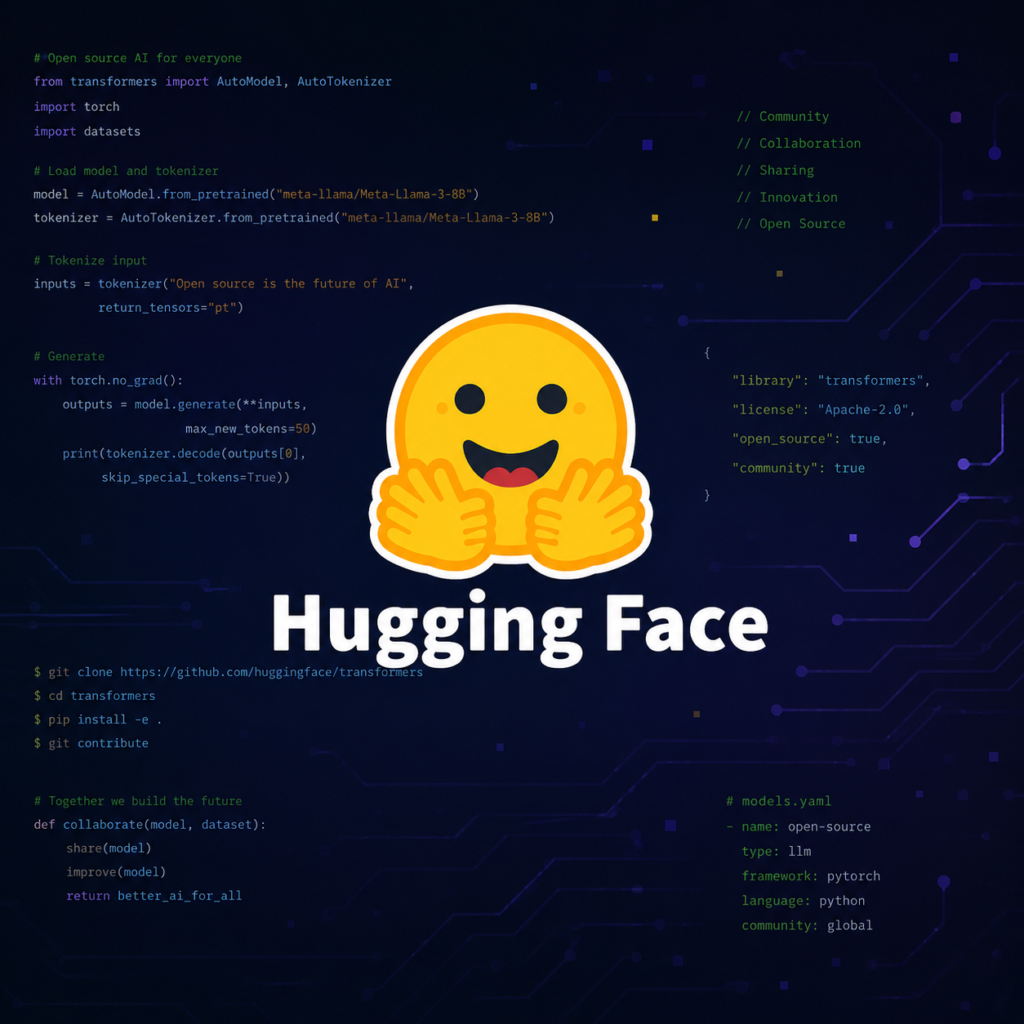 Logo da Hugging Face, plataforma no centro da compra pela Nvidia