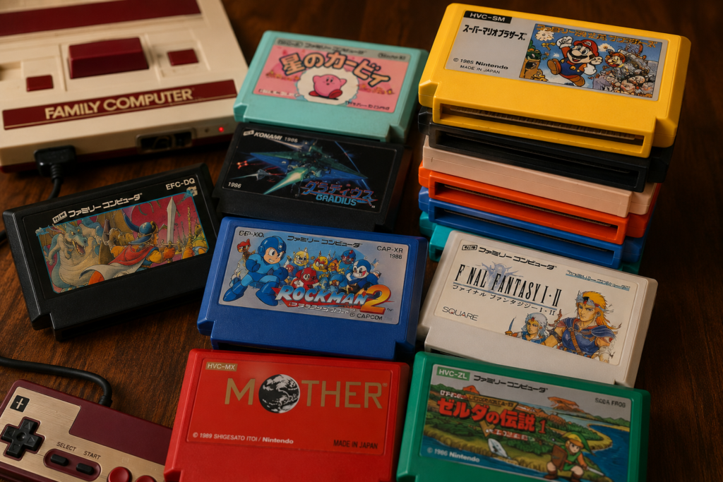 Cartuchos clássicos do Famicom compatíveis com o FamicomBox